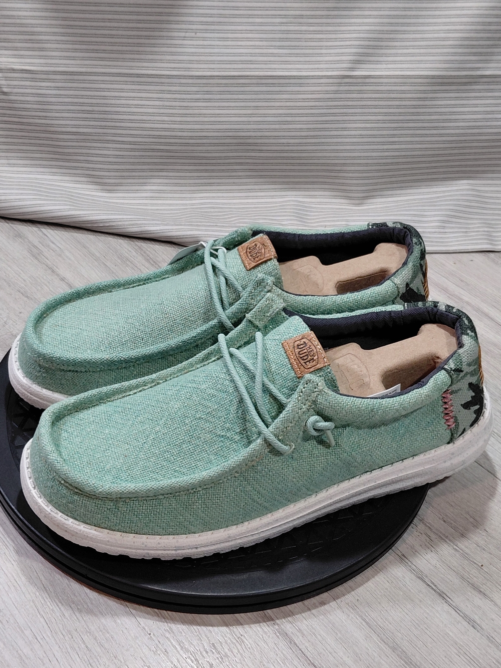 NWT Hey Dude Mens Wally Palm Jute Mint Green Knit Casual Comfort Shoes Size M10